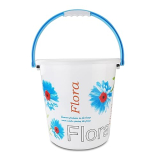 Nayasa Boon Bucket Bucket No. 18-16 Ltrs, Pack Of 2, Floral Print Plastic Bathroom Set, Ideal For Home & Office, Medium, Blue