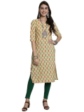 7Threads Kurti For Women|Kurti|Kurta|Kurta For Women|Crepe Kurti|Printed Kurta|Crepe Straight Kurti Kurti_As_530360_M Yellow