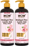 Wow Skin Science Himalayan Rose & Lactic Acid Body Lotion |Hydrates Dry,Sensitive Skin|Pack Of 2(800 Ml)