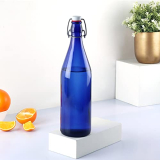 Cello Aquaria Glass Water Bottle, Light Weight, Clear, 1000 Ml, Blue