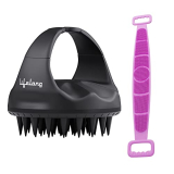 Lifelong Silicone Scalp Massager Shampoo Brush With Body Scrubber | Soft Silicone Hair Scrubber For Washing Hair, Scalp Brush For Hair Growth & Dandruff Treatment |Wet Dry Hair Massager For All Hair Types Of Women(Black, Llm657)