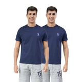 U.S. Polo Assn. Mens Crew Neck Embroidered Logo I633 Lounge T-Shirt – Pack Of 2 (Navy M)