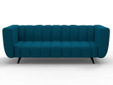 Wakeup Mushy Premium Fabric Sofa Set | 3 Seater Sofa | Pocket Spring Cushion | Padded Cushioned Armrest | Polished Wooden Leg (Peacock Blue, Seating-3) | 1 Year Warranty