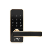 Godrej Catus Touch Smart Digital Lock For Wooden Door I 2 In 1 Access I Pin Access I Mechanical Key I Champagne Gold Finish