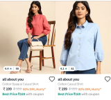 Grab : Women Shirts starting at ₹199