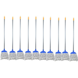 Zureni Zu-Mop10 9″ Floor Mop Stick With Super Absorbent Mop Head Sturdy Handle Amazing Cleaning For Home, Office & Commercial Use (Pack Of 10)