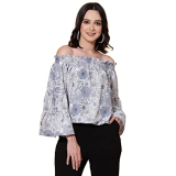 Oomph! Off Shoulder Tops For Women, Blue – Mt528