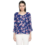 Honey By Pantaloons Women’S Floral Regular Fit Top (880003312_Blue S)