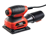 Black+Decker Ka400 220W 1/4” Corded Single-Speed Sheet Sander With 16000 Orbits/Minute For Paint, Varnish, Cleaning Glass, Removing Rust & Sanding In Tight Spaces, 1 Year Warranty, Orange & Black