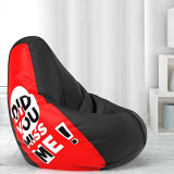Comfybean Bag With Beans Filled Xxxl- Official: Jack & Mayers Bean Bags – For Young Adults – Max User Height : 5-5.8 Ft.-Weight : 60-70 Kgs(Model: Did You Miss Me – Black Red)