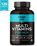 Zingavita Multivitamin Tablets For Men With Vitamins, Omega-3 & Herbs To Enhance Energy(120 Tablets)