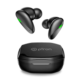 Ptron Bassbuds B21 Bluetooth 5.2 Truly Wireless Tws Earbuds With Mic, Immersive Sound, Stereo Calls, 24Hrs Playtime, Lightweight Headphones, Touch Control, Voice Assistance & Ipx4 (Black)