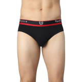 Van Heusen Men Briefs – Cotton Spandex – Jaspe Textured, No Marks, Plush Back Elastic Waistband_70009_Pure Black_S