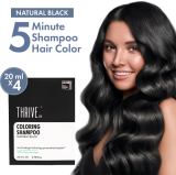 Thriveco Coloring Shampoo With Hyaplex™ For Rich, Shiny Colored Hair | Ammonia-Free , Natural Black