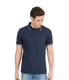 Scott International Men’S Regular Fit Polo Neck T-Shirt (Ss20_New_Gpawg-Mel-Bu-M_Navy Blue Melange_Medium)