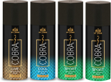 St-John Cobra Deo Live, Cool & Two Sports Deodorant Spray Deodorant Spray  –  For Men & Women(600 Ml, Pack Of 4)