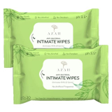 Azah Intimate Wipes For Women | Antibacterial Vaginal Wipes Pack Of 40 | Ph Balanced Feminine Wipes | All Natural Ingredients For Daily Hygiene |Travel Friendly Wet Wipes For Face And Private Parts