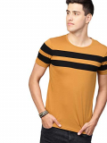 Eyebogler Regular Fit Men’S Cotton T-Shirt (Xl-Ebt229Hs-Lmbl, Light Mustard-Black, Xl)