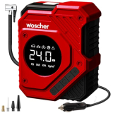 Woscherr Digital Tyre Inflator [Flagship Launch] for Car and Bike -150psi, 801DB 12V DC car air Pump for car tyre with Digital Tyre Pressure Gauge, All Inflatable | LED Light | 1+1 Years Warranty