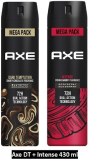Axe Dark Temptation And Intense Deodorant Spray  –  For Men(430 Ml, Pack Of 2)