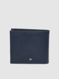 Tommy Hilfiger Men Blue Genuine Leather Wallet(10 Card Slots)