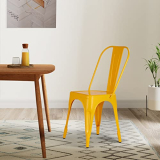 Amazon Brand – Solimo Strites Chair (Rustic Iron, Yellow, 1 Piece)