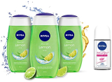Nivea Lemon And Oil Shower Gel, 250Ml (Pack Of 3) & Nivea Whitening Smooth Skin Deodorant Roll On, 50Ml