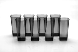 Leawall Unbreakable Clear Water,Juice Glass Set Of 8(Plastic,300 Ml) (Black)