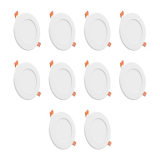 Crompton Star Slim Recessed Downlighter 3W Round Cool Day Light | Pack Of 10 | False Ceiling Required, Cutout: 3″ | For Hall, Bedroom, Kitchen, Office, Store