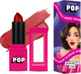 Sugar Pop Satin Matte Luxe Lipstick 08 Carnation – Long-Wearing | Full Coverage(Red With A Hint Of Blue, 3 G)