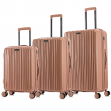 Nasher Miles Pondicherry Hard-Side Polypropylene Luggage Set Of 3 Rose Gold Trolley Bags (55, 65 & 75 Cm)