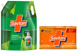 Savlon Herbal Sensitivel Ph Balanced Liquid Handwash Refill Pouch, 1500Ml, Fresh, 1.5 L (Pack Of 1) & Savlon Glycerine Soap, 125G (Buy 3 Get 1 Free)