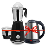 Lifelong Llmgek03 Mixer Grinder 500 W (2 Jar, Black) With Electric Kettle 1.5 Litre 1500W For Boiling Water, Soup (Silver) Super Combo | Combo For Kitchen, Easy To Use | 1 Year Warranty