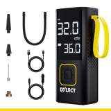 Dylect Smart Tyre Inflator For Car,Bikes, Cycles & Smart Phone Power Bank With 6000Mah Battery, Hybrid-Works On Battery & Dc Both,Upto 150 Psi,Dual Display| Led Light |Auto Cut-Off| Multiple Nozzles