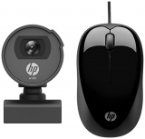 Hp W100 480P 30 Fps Digital Webcam With Built-In Mic, Wide-Angle View For Video Calling On Skype,Zoom&X1000 Wired Usb Mouse,Fast-Moving Scroll Wheel And Optical Sensor Works On Most Surfaces