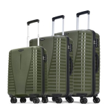 Aristocrat Airpro 3 Pc Set Cabin 55Cm(Small) Check-In 66Cm(Medium) Check-In 75Cm(Large) 8 Wheels Spinner Trolley Bags, Hard Case Luggage, Lightweight Bag & Combination Lock|7 Years Warranty (Green)