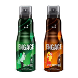 Engage Ocean Zest Deodorant For Men, Citrus And Aquatic And Spice Mystique Deodorant For Men, Woody And Leather, Skin Friendly, 150Ml Each (Pack Of 2)