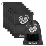 Rusabl Shoe Bag For Travel (Pack Of 6, Black) Travel Organiser Shoe Pouch For Women & Men Travel Essentials Shoe Bags Pouches Travel Shoe Cover For Travelling Travel Bag Travel Pouch