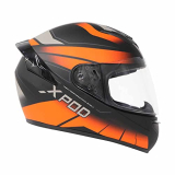 Tvs Xpod Aerodynamic Helmet For Men-Isi Certified, Ultrawide Visor, Quick Release Strap-Premium Bike Helmet With Enhanced Air Circulation (Orange Grey Dual Tone-Xl)