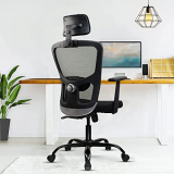 Green Soul® Jupiter Echo Office Chair, High Back Mesh Ergonomic Home Office Desk Chair With 2D Adjustable Headrest & Lumbar Support, Synchro-Tilt Lock Mechanism & Heavy Duty Metal Base (Black)
