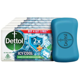 Dettol Intense Cool Bathing Soap Bar With Menthol (Buy 4 Get 1 Free – 125G Each), Combo Offer On Bath Soap
