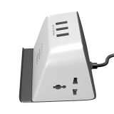 Lapcare Refuel Spike Buster Wireless Pad + 3 Usb + 2 International Socket, 10 W Wireless Charger, Internal Copper Wiring (White & Gray)