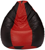Sattva Classic Xxxl Bean Bag Cover Without Beans – Black Red