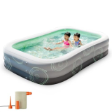 Lifelong 10Ft Inflatable Family Swimming Pool-Heavy-Duty Pvc, Quick Inflation, Leak-Proof Design, Spacious For Kids, Adults & Pets, Outdoor Backyard Summer Fun