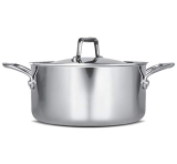 Milton Pro Cook Triply Stainless-Steel Casserole Handi/Stock Pot/Biryani Pot With Lid 22 Cm, 4 Litre, Cook-N-Serve Bowl, Gas And Induction Friendly, 3 Years Warranty