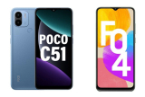 POCO C51 (4 – 64) at ₹6,999SAMSUNG Galaxy F04 (4 – 64) at ₹6,999