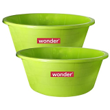 Wonder Homeware Tub 35 For Home/Kitchen, Set Of 2 Pc Tub 27 Ltr, Green Color, Made In India, Kbs03511