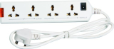 Havells 240V 6A Four-Way 1440W Extension Board With Wire (White)- 1.5 Metre Cable, 10 Volt, 4 Universal Sockets With Master Switch