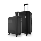 Safari Genius Alley Set Of 2 (Cabin + Medium) Trolley Bags Hard Case Polypropylene, 4 Spinner Wheels, 360 Degree Wheeling Luggage, Travel Bag, Suitcase For Travel, Trolley Bags For Travel, Black