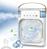 Vasukie Portable Air Conditioner Fan Personal Cooler Desk Fan For Shop, Office, Kitchen, Usb Powered Mini Ac, Portable Humidifier Air Cooler Fan, Mini Cooler For Home With 3 Speed Mode, (V-9)